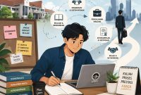 Ilustrasi Mahasiswa Mengembangkan Kompetensi sebagai Bekal Dunia Kerja, (Foto: AI)