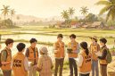 Ilustrasi Mahasiswa Bersama Warga saat Dilokasi KKN, (Foto: AI.)