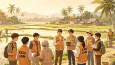 Ilustrasi Mahasiswa Bersama Warga saat Dilokasi KKN, (Foto: AI.)