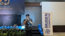 Potret WR 3 Saat Memberikan Sambutan pada Acara Harlah LPM Profesi UNM, (Foto: Dok. Profesi)