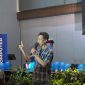Potret Alumni Nur Patri Jaladara dalam Sambutannya pada kegiatan Harlah LPM Profesi UNM, (Foto: Dok. Profesi)
