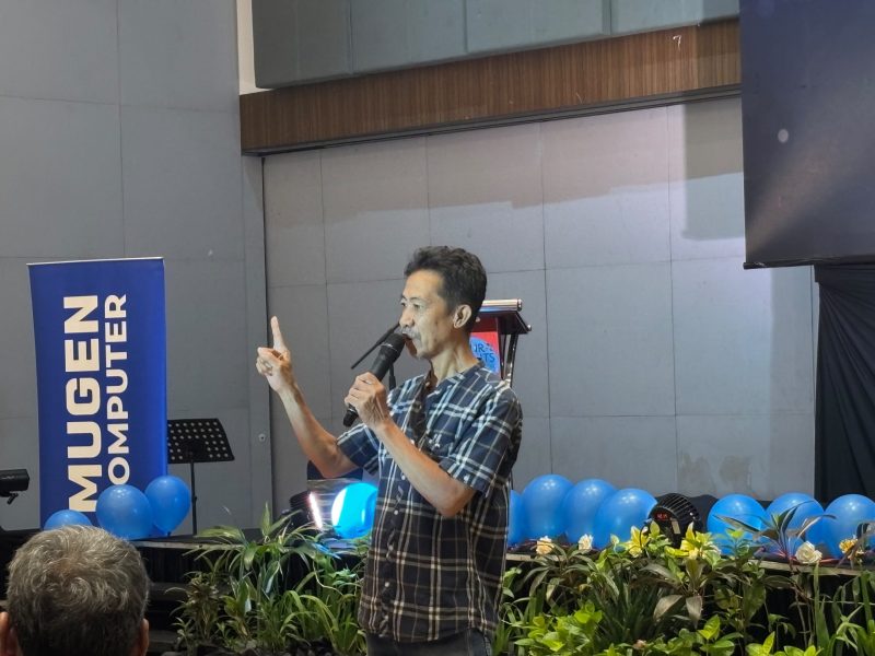 Potret Alumni Nur Patri Jaladara dalam Sambutannya pada kegiatan Harlah LPM Profesi UNM, (Foto: Dok. Profesi)