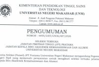 Potret Surat Pengumuman Seleksi Terbuka Jabatan Pimpinan Tinggi (Foto: Int).