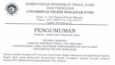 Potret Surat Pengumuman Seleksi Terbuka Jabatan Pimpinan Tinggi (Foto: Int).