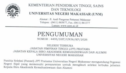 Kampus Adakan Seleksi Terbuka Jabatan Pimpinan Tinggi Pratama