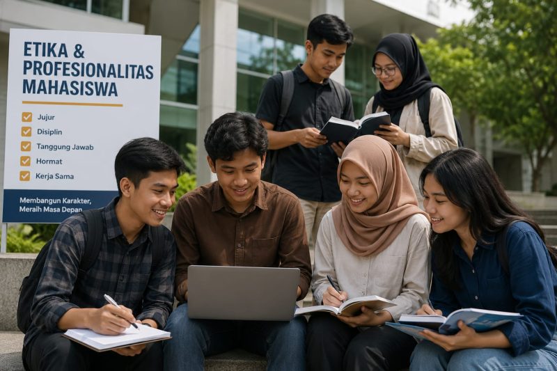 Ilustrasi Mahasiswa Menjaga Etika dan Profesionalitas, (Foto:AI.)