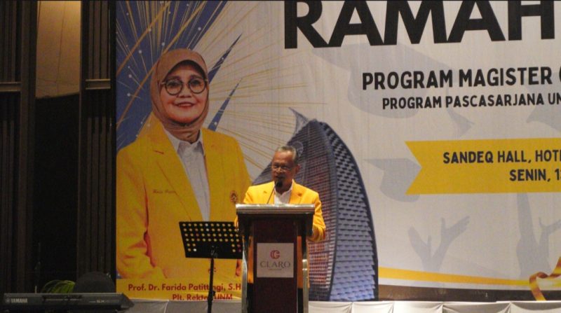 Potret Direktur PPs pada saat Memberikan Sambutan dalam Acara Ramah Tamah PPs UNM, (Foto: Dok. Profesi)