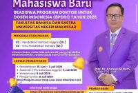 Flyer Penerimaan Mahasiswa Baru Program Doktor FBS UNM, (Foto: Int.)