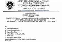 Surat Edaran Tentang Pelaksanaan UTBK Tes Potensi Akademik UNM 2026, (Foto: Ist.)
