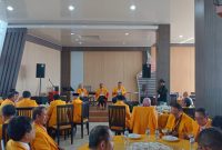Potret Sejumlah pimpinan UNM mengikuti konferensi pers terkait pelaksanaan Seleksi Mandiri UNM 2026 (Foto: Yusri Saputra)