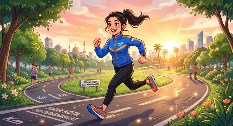 Ilustrasi Seseorang Berolahraga di Pagi Hari, (Foto: AI.)