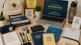 Ilustrasi Peralatan Kuliah Untuk Maba, (Foto: AI.)