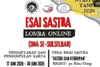 Poster Lomba Esai Sastra HMPSS Sasindo, (Foto: Ist.)