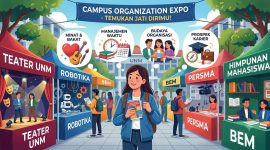 Ilustrasi Mahasiswa Memilih Organisasi (Foto: Ai.)