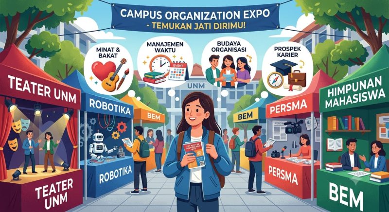 Ilustrasi Mahasiswa Memilih Organisasi (Foto: Ai.)