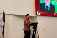 Potret Dewan Pembina HIMATIK FT-UNM Muh. Ihsan Zulfikar dalam Sambutannya pada Acara Opening Ceremony ICE SPORT 2026, (Foto: Alyani Fajrina Nursyabri).