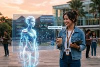 Ilustrasi Mahasiswa Berdampingan dengan Ai, (Foto:Ai.)
