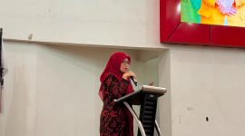 Potret Sekjur JTIK Saat Memberikan Sambutan di Kegiatan Pembukaan ICE SPORT, (Foto : Alyani Fajrina Nursyabri)