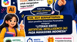 Flyer survei literasi AI untuk mahasiswa Indonesia. (Foto: Ist.)