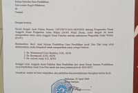 Surat Usulan Tiga Nama Calon Anggota Senat PAW dari Jurusan PGPAUD Kepada Dekan FIP UNM, (Foto: Dok. Profesi)