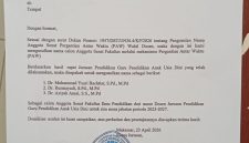 Surat Usulan Tiga Nama Calon Anggota Senat PAW dari Jurusan PGPAUD Kepada Dekan FIP UNM, (Foto: Dok. Profesi)