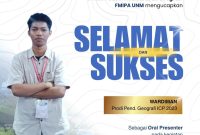 Potret Wardiman Mahasiswa UNM yang Tampil Sebagai Oral Presenter pada 15th ITB International Geothermal Workshop (IIGW) 2026. (Foto; Ist).