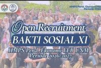 Potret Pamflet Open Recruitment Bakti Sosial XI HMPS Pend. Ekonomi, (Foto: Int.)
