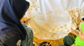 Potret Pengelola LPM Profesi sedang Membatik, (Foto: Dok. Profesi)