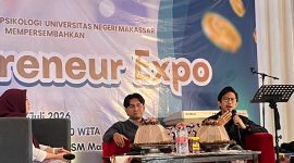 PROFESI.UNM.COM - Badan Eksekutif Mahasiswa (BEM) Keluarga Mahasiswa (Kema) Psikologi Universitas Negeri Makassar (UNM) Mengadakan Psychopreneur Expo. Kegiatan ini bertempat di Atrium Paris New Trans Studio Mall Makassar. Rabu (22/7).