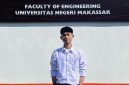 Potret Nurhidayat Mahasiswa Jurusan Teknik Elektronika dan Teknologi Informasi UNM  sebagai Pengembang Robot Transporter, (Foto; Ist.)
