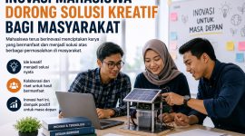 Ilustrasi Mahasiswa Berdiskusi dan Mengembangkan Inovasi sebagai Upaya Menciptakan Solusi Kreatif yang Bermanfaat bagi Masyarakat, (Foto: Ai.)