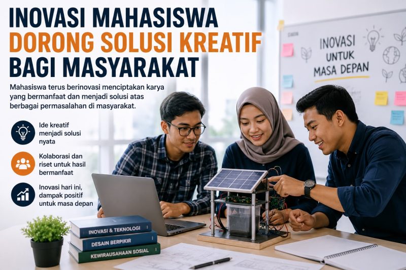 Ilustrasi Mahasiswa Berdiskusi dan Mengembangkan Inovasi sebagai Upaya Menciptakan Solusi Kreatif yang Bermanfaat bagi Masyarakat, (Foto: Ai.)
