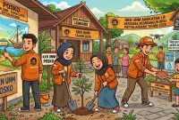Ilustrasi Mahasiswa KKN UNM, (Foto: Ai.)