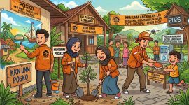 Ilustrasi Mahasiswa KKN UNM, (Foto: Ai.)