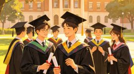 Ilustrasi Mahasiswa saat Wisuda, (Foto: AI.)