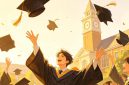 Ilustrasi mahasiswa sedang melempar topi toga, (Foto: AI.)