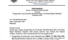 UNM Umumkan Jadwal Pengambilan Jas Almamater Mahasiswa Baru Angkatan 2026