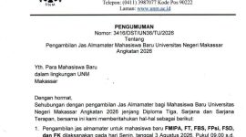 Surat Edaran Pengumuman Pengambilan Jas Almamater Mahasiswa Baru Angkatan 2026, (Foto: Int)