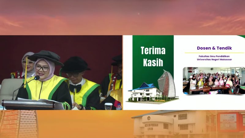 Potret Farida Aryani Saat Penyampaian Orasi pada Pengukuhan Profesor UNM, (Foto: Int.)