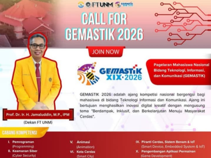 Poster pendaftaran GEMASTIK XIX 2026, (Foto: Int.)