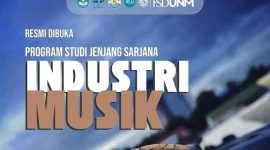 Potret Pamflet Pembukaan Program Studi Baru Jenjang Sarjana Industri Musik FSD UNM, (Foto: Int.)