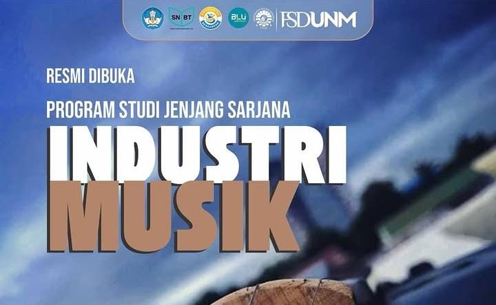 Potret Pamflet Pembukaan Program Studi Baru Jenjang Sarjana Industri Musik FSD UNM, (Foto: Int.)